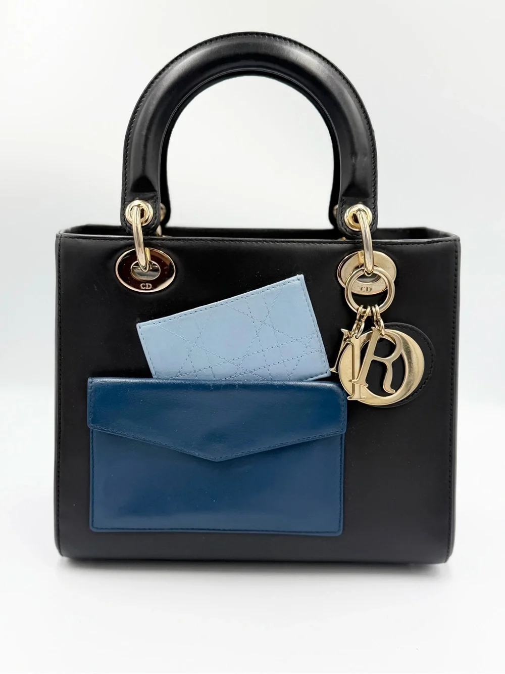 Christian Dior Limited Edition Black Lady Dior With Cannage Pockets